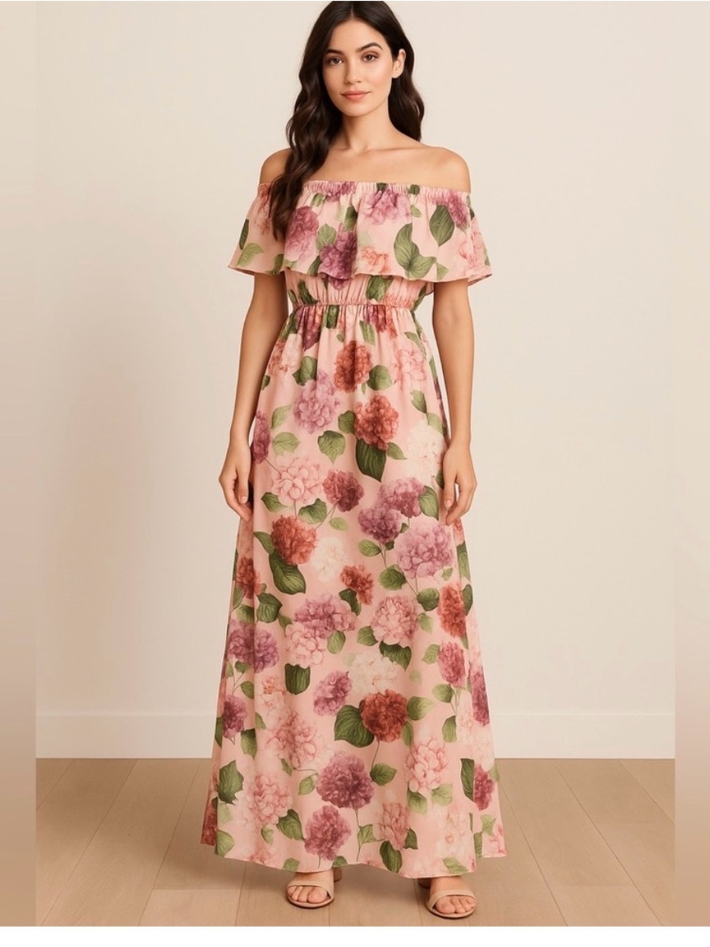 Show Me Your MuMu Blush Pink Floral One-Shoulder Maxi Dress